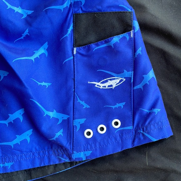 OHO Old Harbor Outfitters Schoolie Board Shorts in Bright Blue Size 34 NWT - Picture 5 of 8